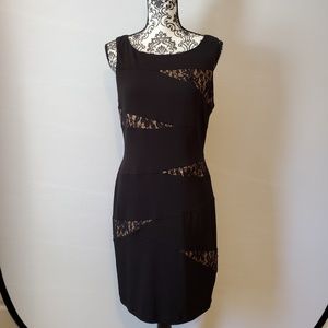 Bisou Bisou Black Dress with Lace Size 14